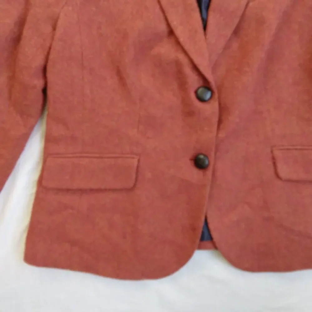 Talbots Blazer Jacket Rust Wool Blend Boho Preppy Women's Size 12P - Picture 5 of 13
